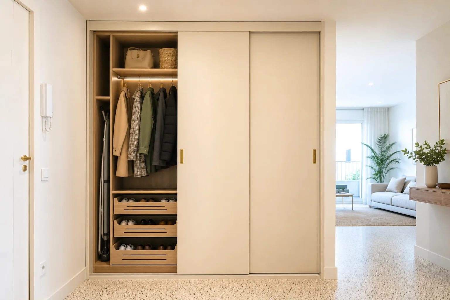 Armarios con puertas correderas para panel alto en Marbella