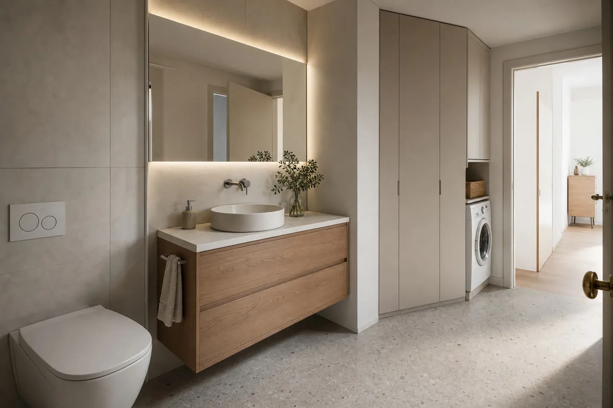 Mueble de baño a medida resistente al uso cotidiano