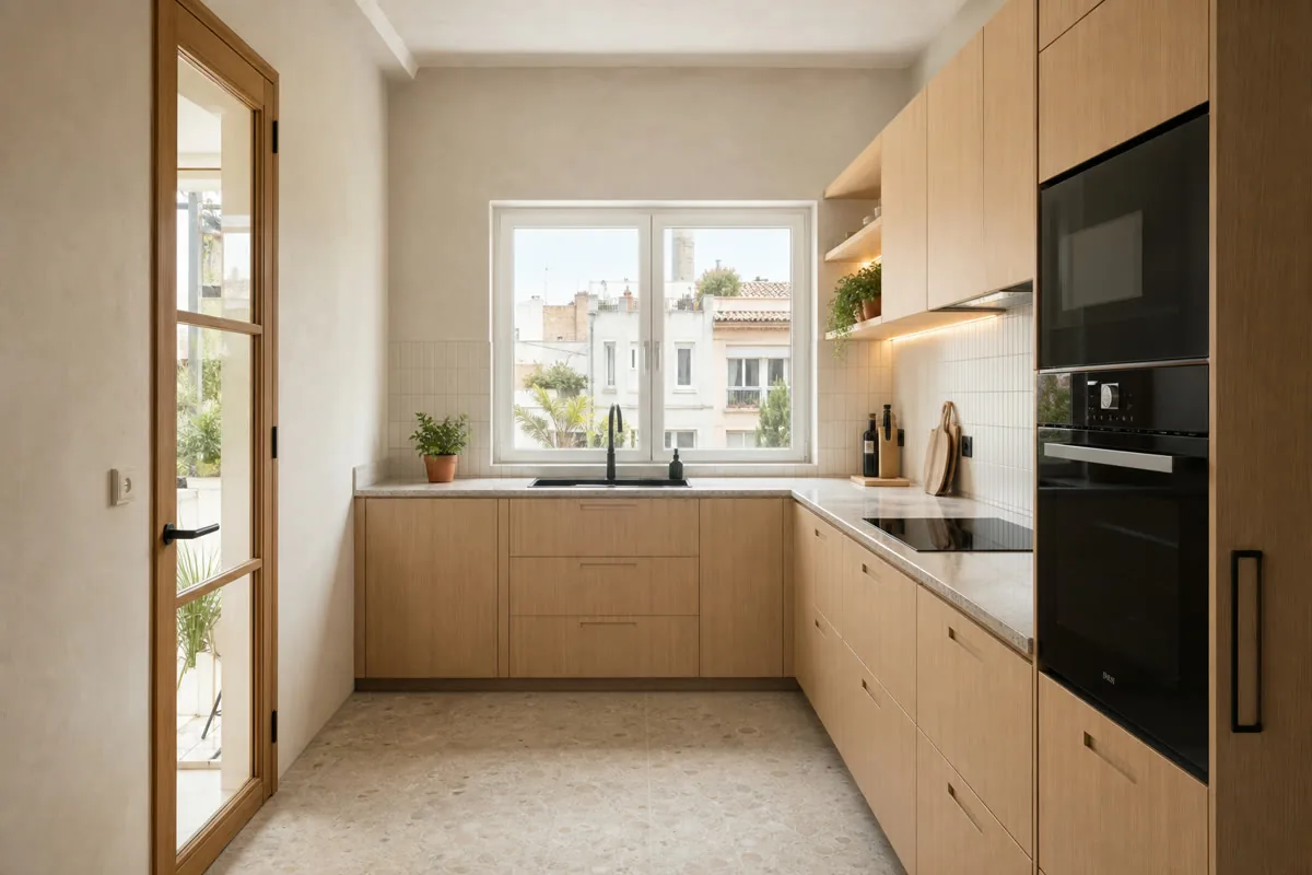 Detalle orientativo de materiales para cocinas con isla a medida